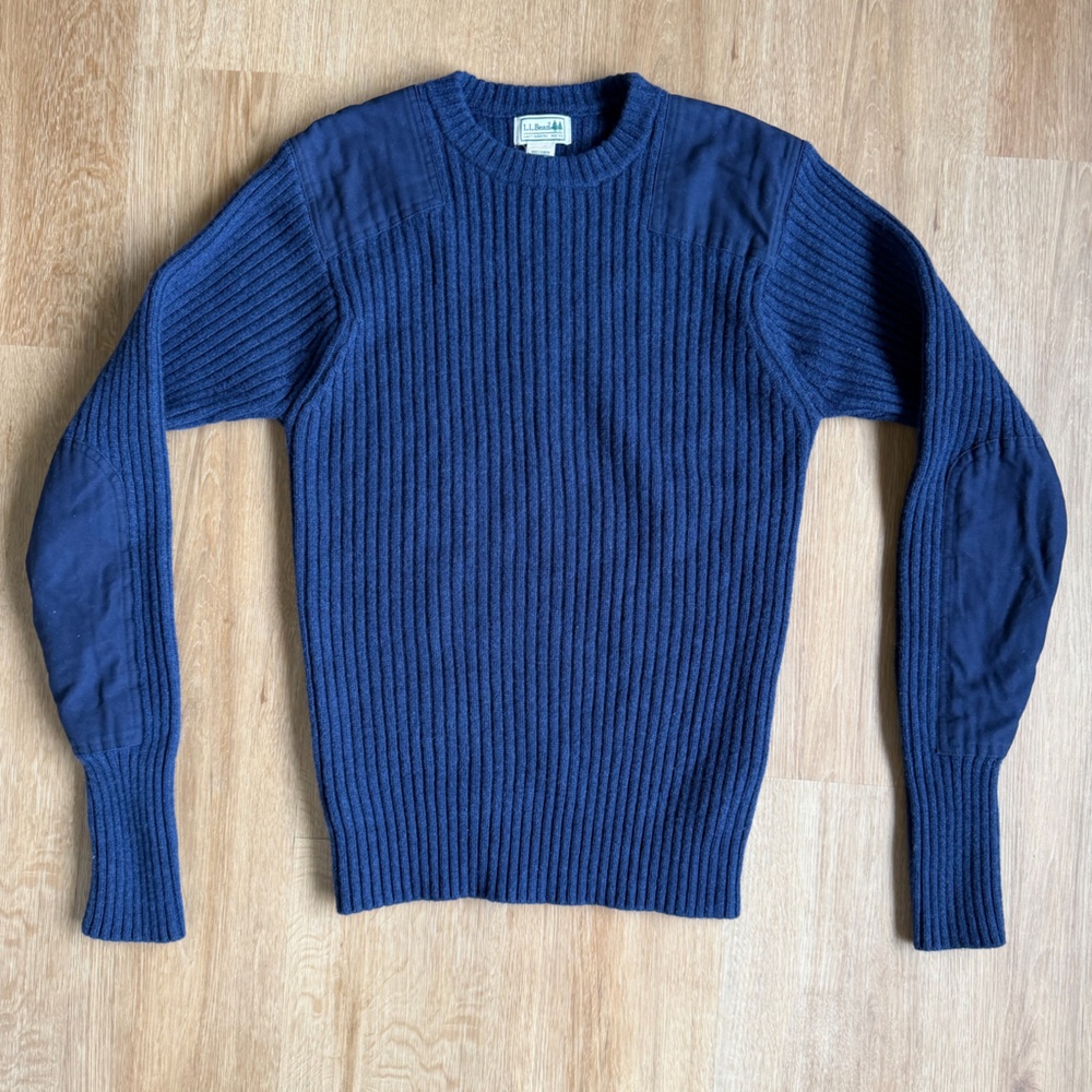 Vintage L.L. Bean Men's Wool Navy Sweater